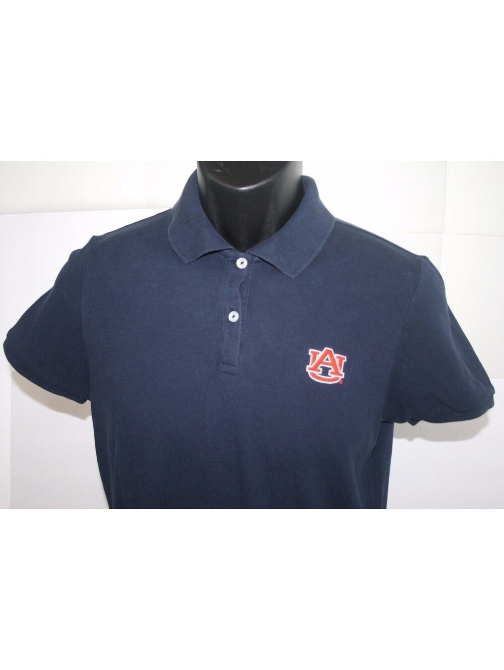 Ashworth Auburn Tigers Blue Polo Golf Shirt Womens Medium 97% Cotton 3% Spandex